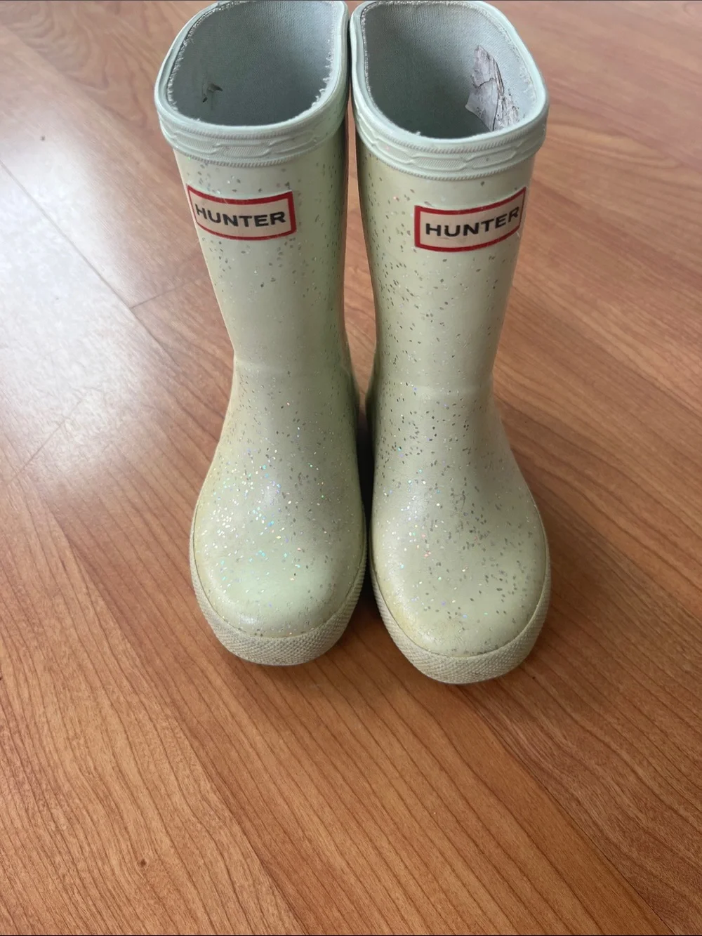 Hunter Kids mint green Glitter Rain Boots